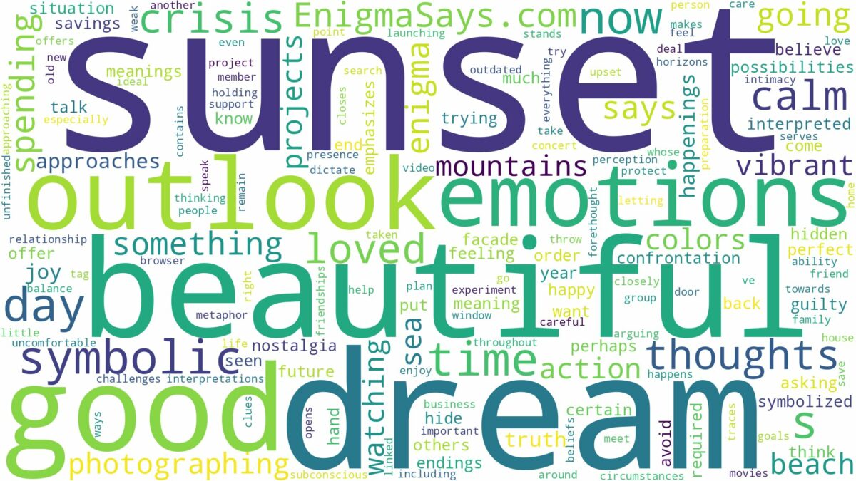 dream about beautiful sunset and related dreams with their meanings in a word cloud