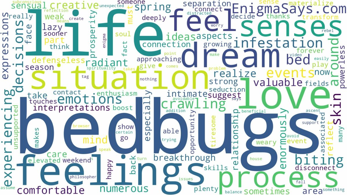 dreams about bedbugs and related dreams with their meanings in a word cloud