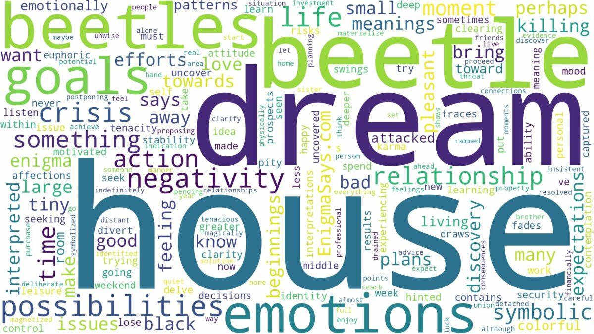 dream about beetle in house and related dreams with their meanings in a word cloud