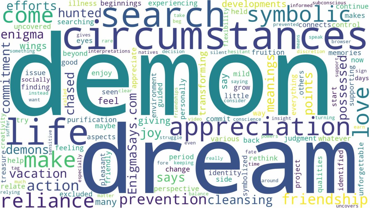 dream of being a demon and related dreams with their meanings in a word cloud