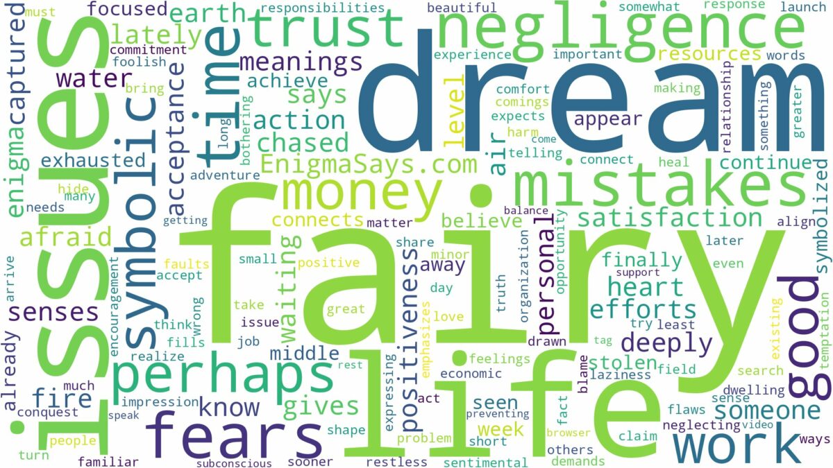 dream of being a fairy and related dreams with their meanings in a word cloud