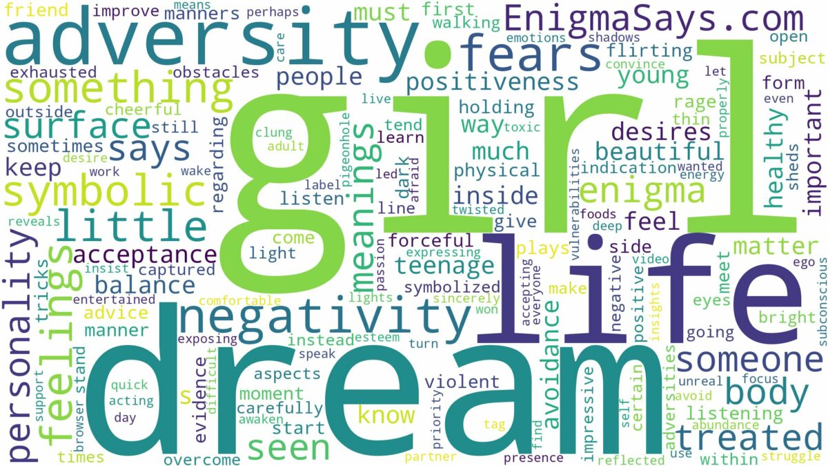 dream of being a girl and related dreams with their meanings in a word cloud