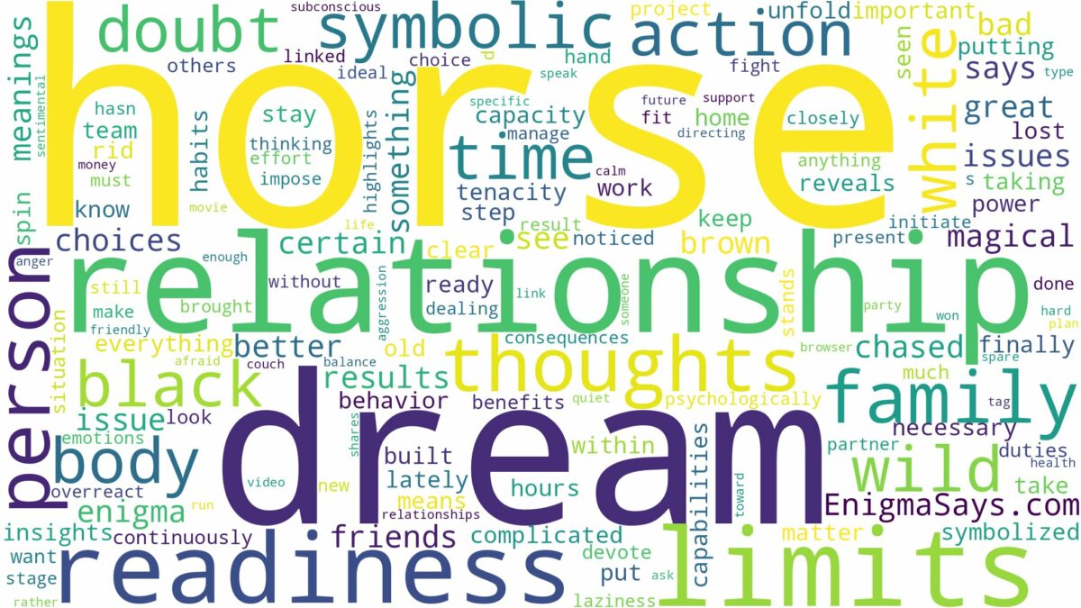 dream of being a horse and related dreams with their meanings in a word cloud