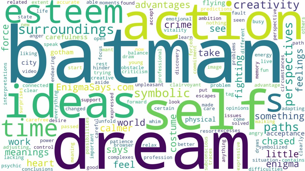 dream of being batman and related dreams with their meanings in a word cloud