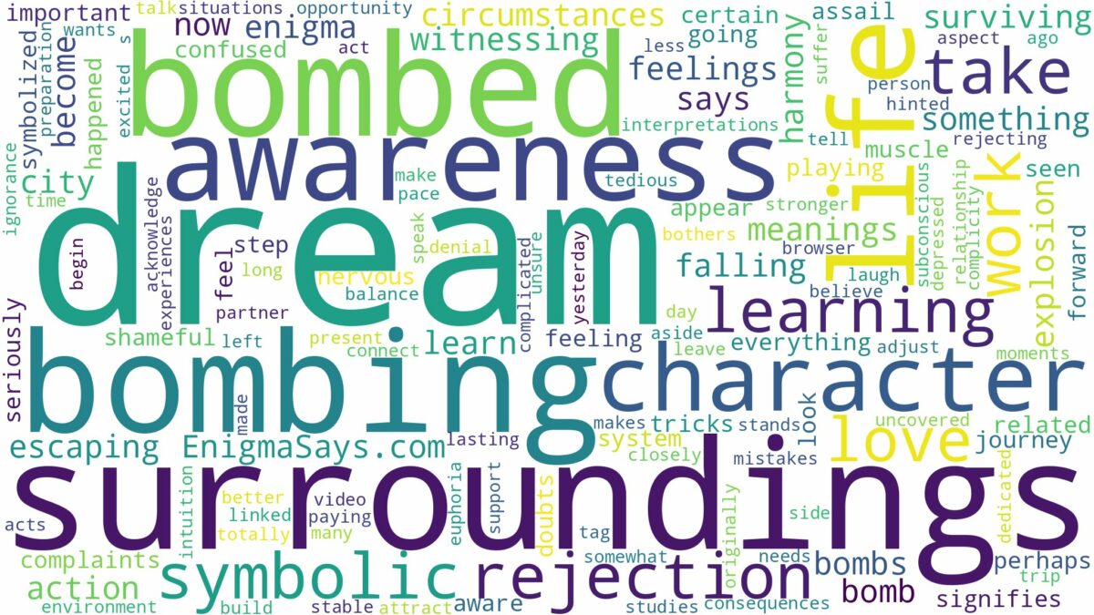 dream of being bombed and related dreams with their meanings in a word cloud