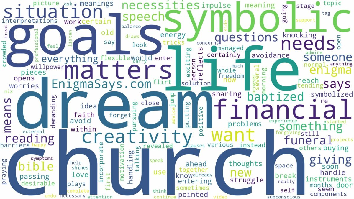 dream of being church and related dreams with their meanings in a word cloud