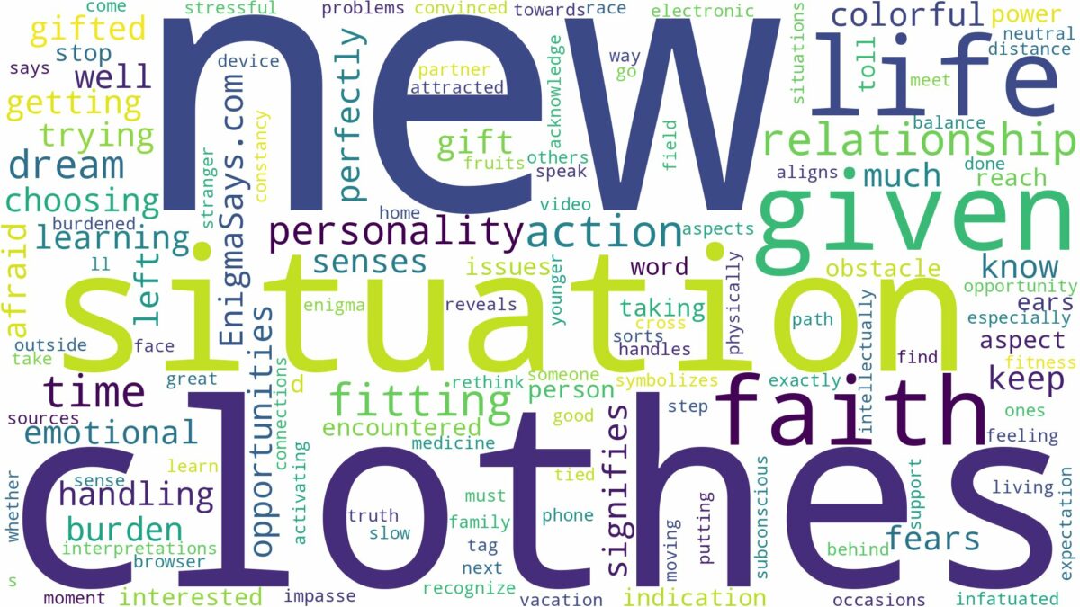 dreaming of being given new clothes and related dreams with their meanings in a word cloud