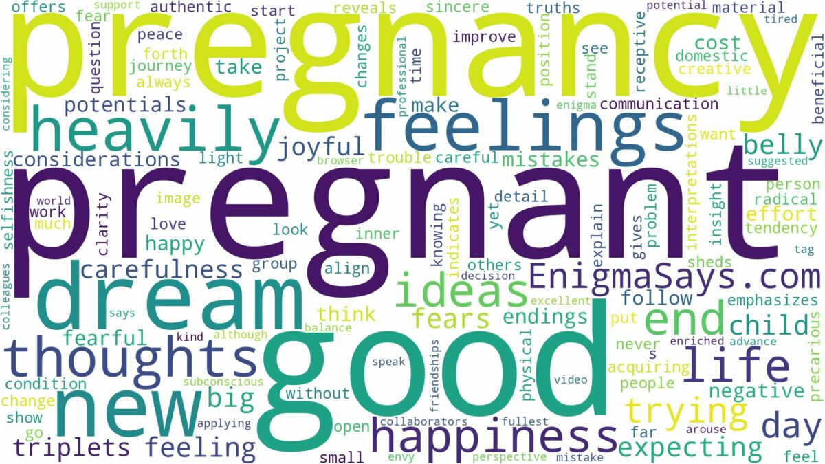 dreaming of being heavily pregnant and related dreams with their meanings in a word cloud