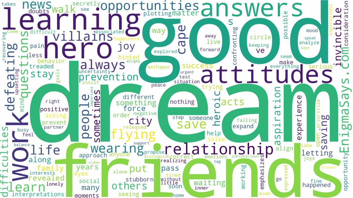 dream of being hero and related dreams with their meanings in a word cloud