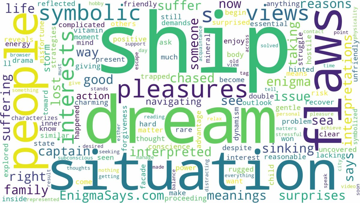 dream of being in a ship and related dreams with their meanings in a word cloud