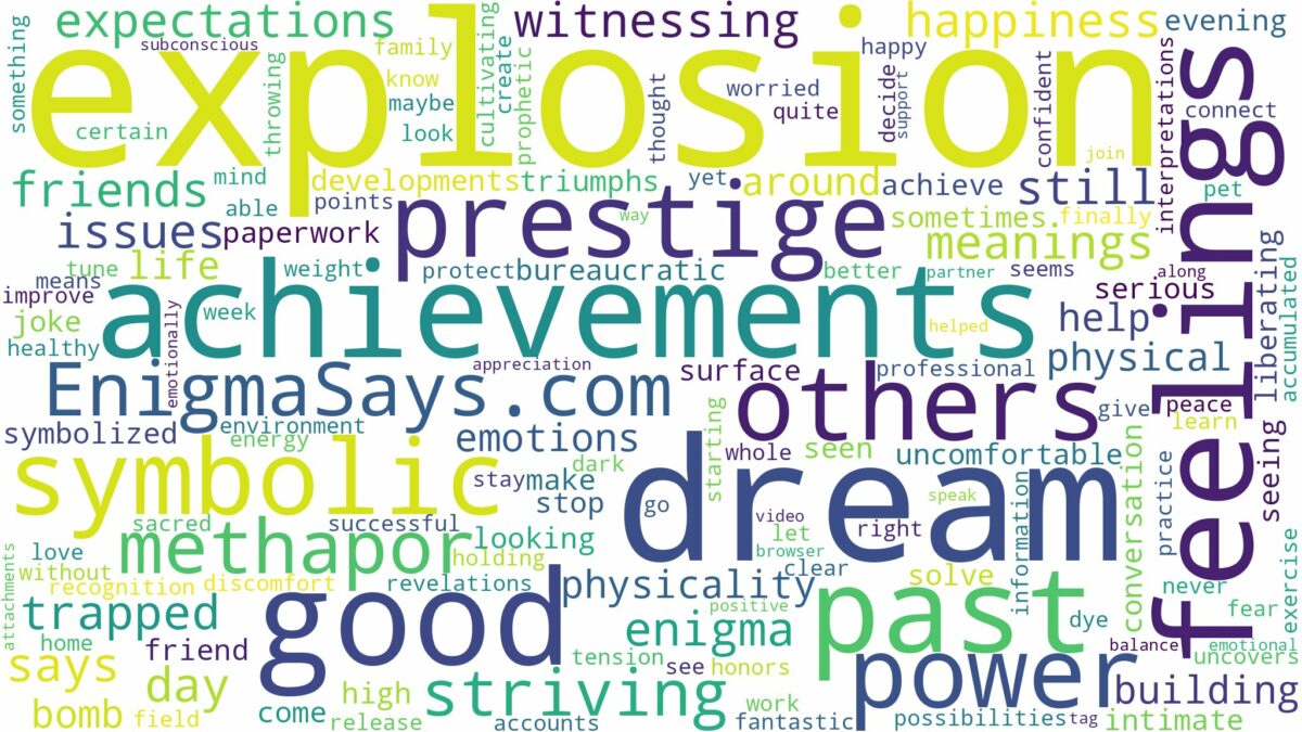 dream of being in an explosion and related dreams with their meanings in a word cloud