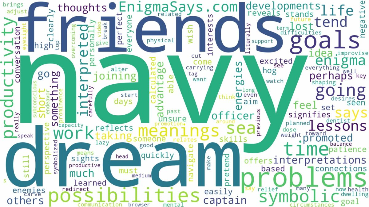 dream of being in the navy and related dreams with their meanings in a word cloud