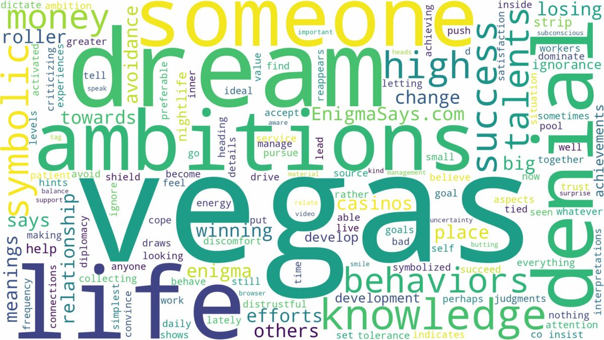 dream of being in vegas and related dreams with their meanings in a word cloud