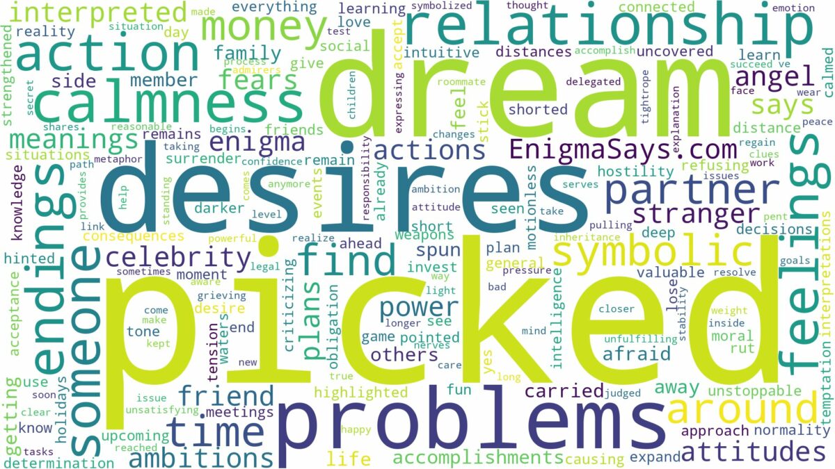 dream of being picked on and related dreams with their meanings in a word cloud