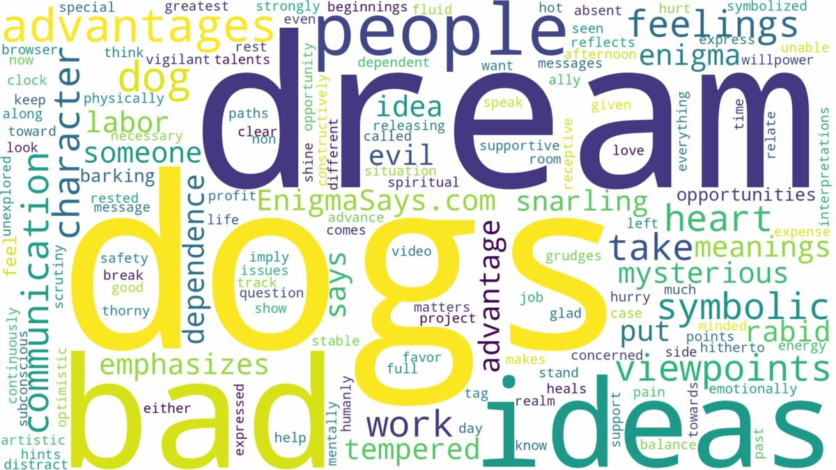 dream about bad dogs and related dreams with their meanings in a word cloud