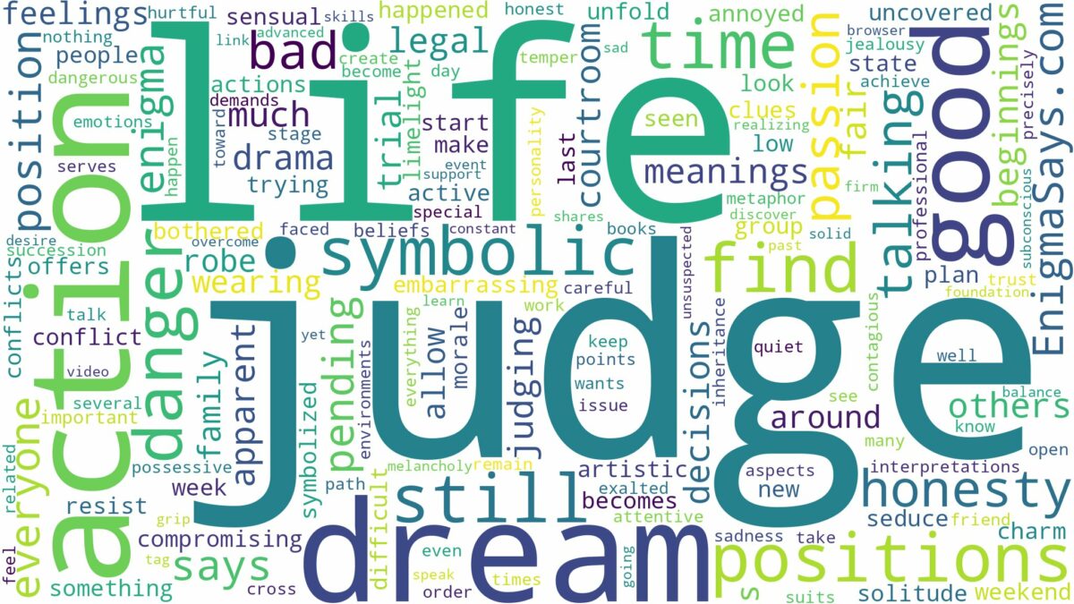 dream of being a judge and related dreams with their meanings in a word cloud