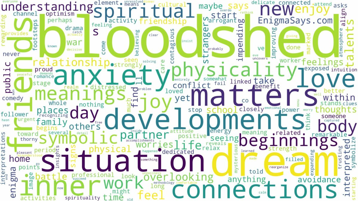 dream about bloodshed and related dreams with their meanings in a word cloud