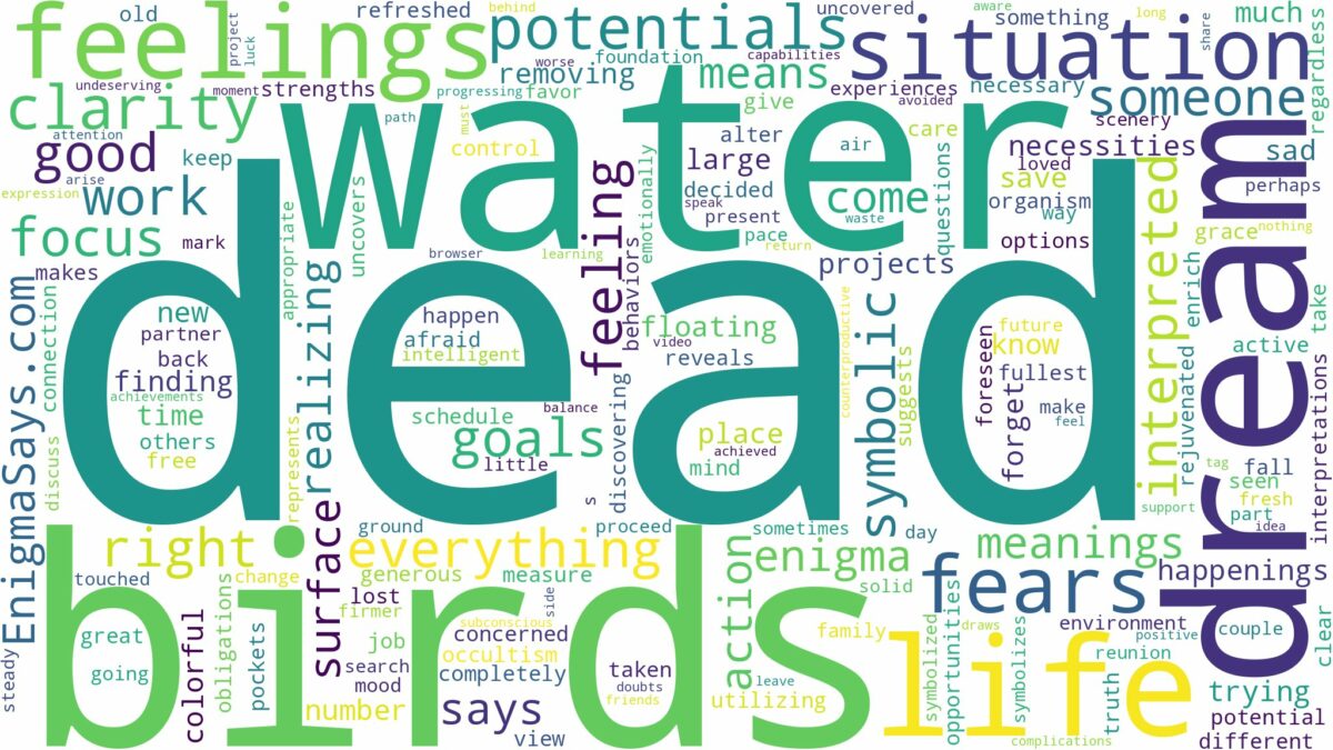 dream about dead birds in water and related dreams with their meanings in a word cloud