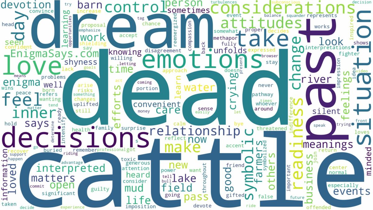 dream about dead cattle and related dreams with their meanings in a word cloud