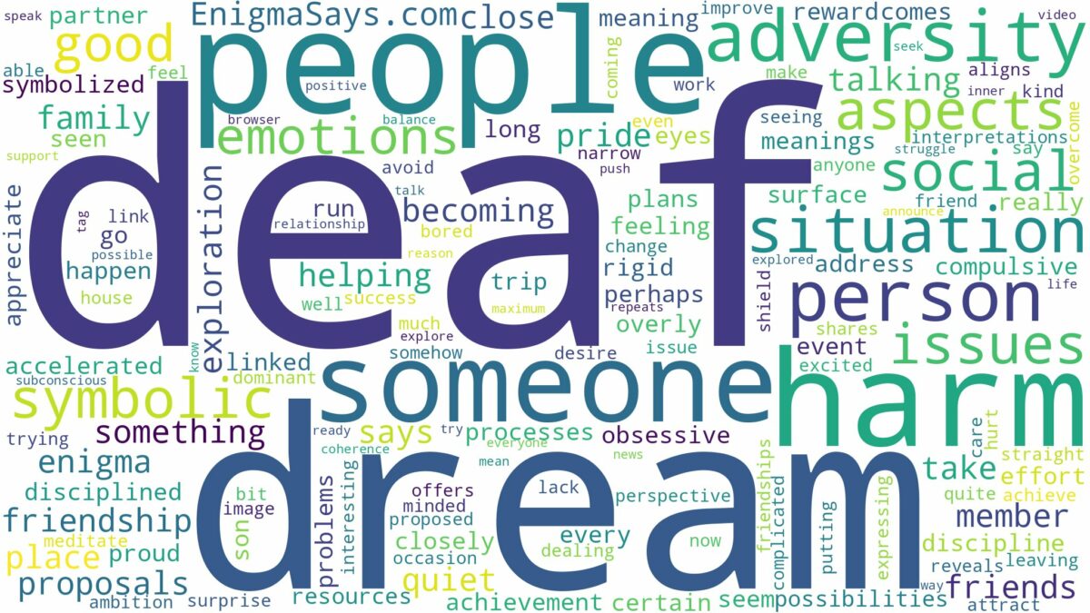 dream about deaf people and related dreams with their meanings in a word cloud