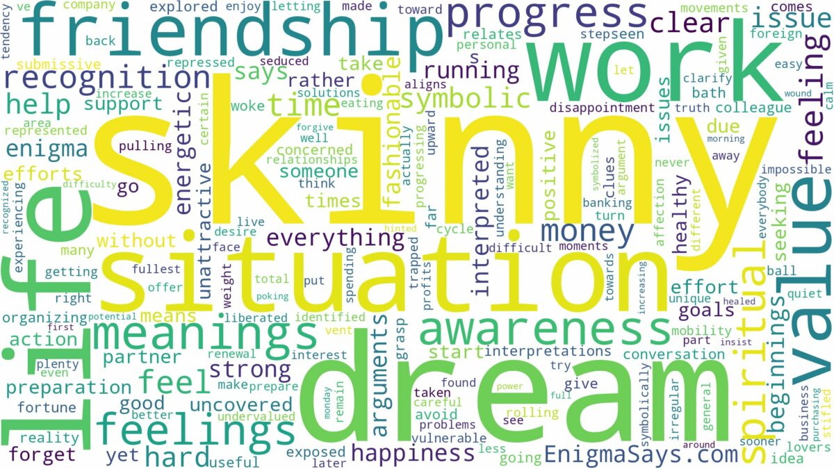 dream of being skinny and related dreams with their meanings in a word cloud