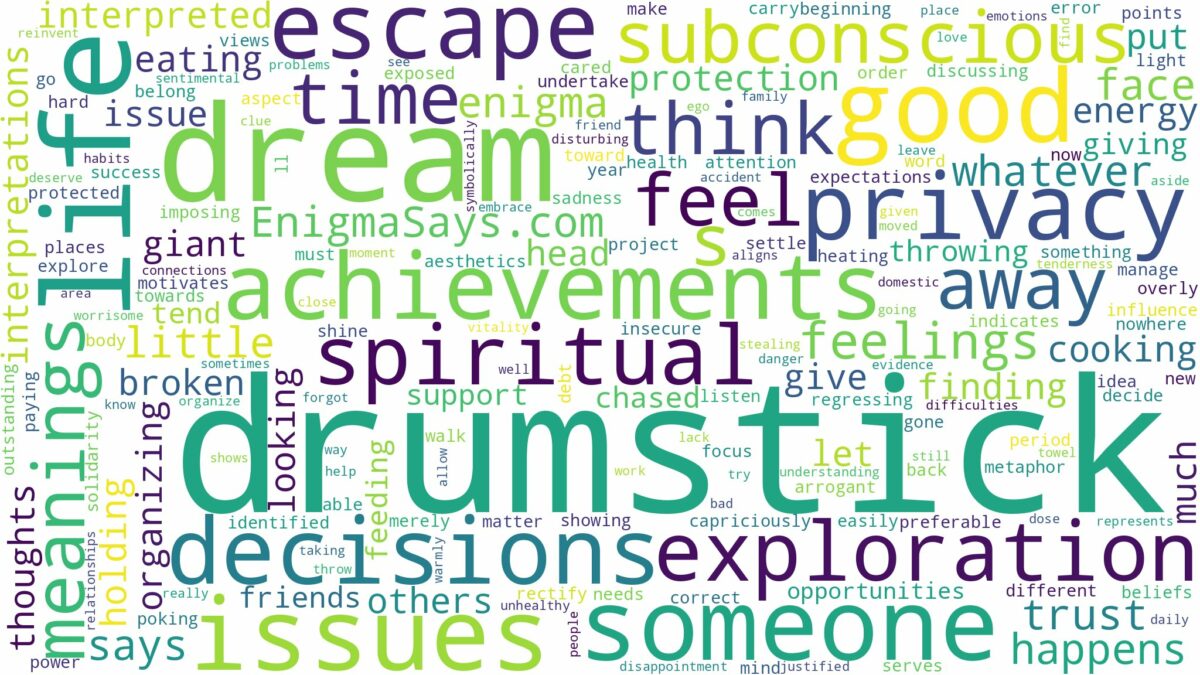 dream about drumstick and related dreams with their meanings in a word cloud