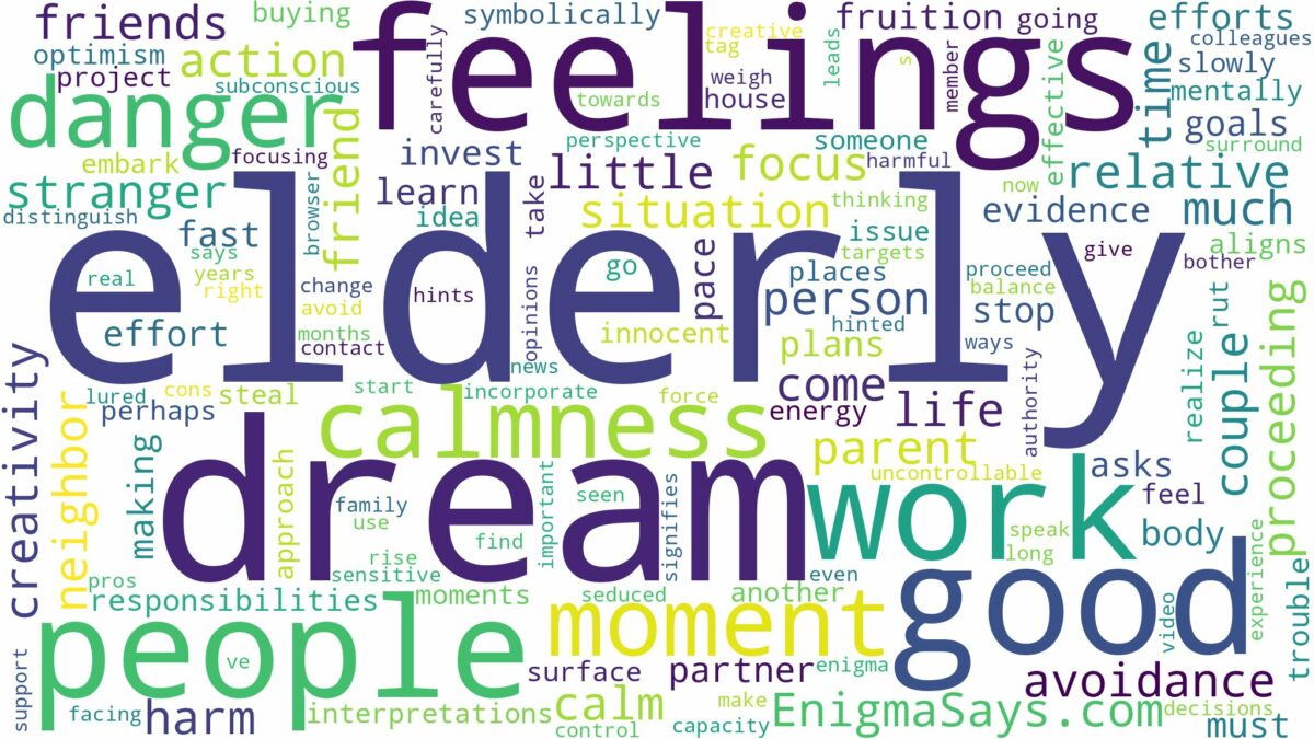 dream about elderly people and related dreams with their meanings in a word cloud