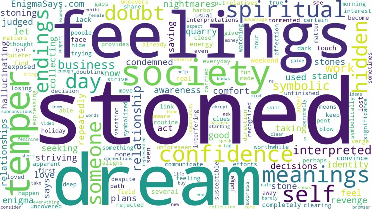 dream of being stoned and related dreams with their meanings in a word cloud