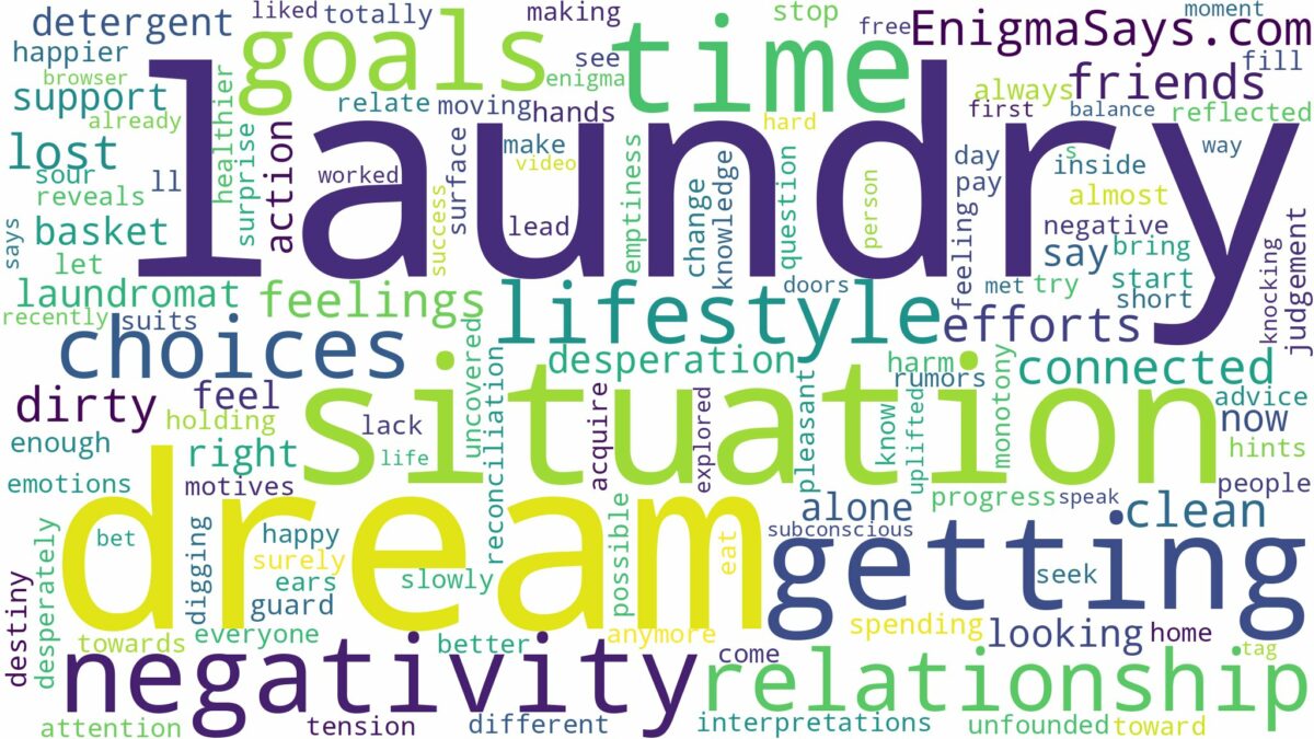 dream of getting laundry and related dreams with their meanings in a word cloud