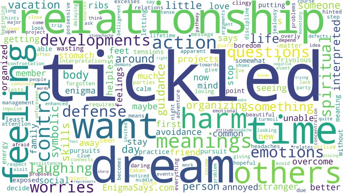 dream of being tickled and related dreams with their meanings in a word cloud