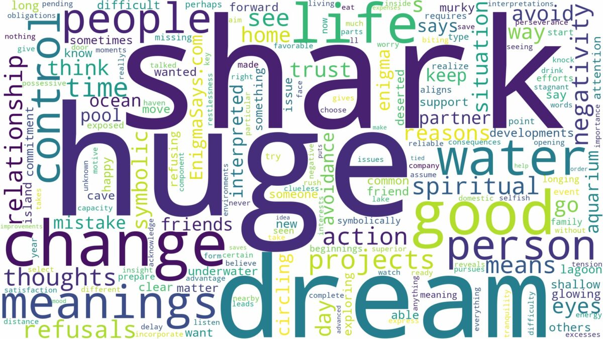 dream about huge shark and related dreams with their meanings in a word cloud