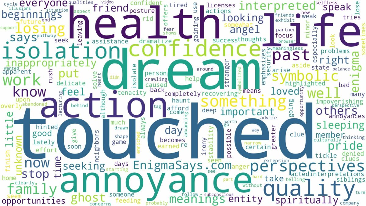 dream of being touched and related dreams with their meanings in a word cloud