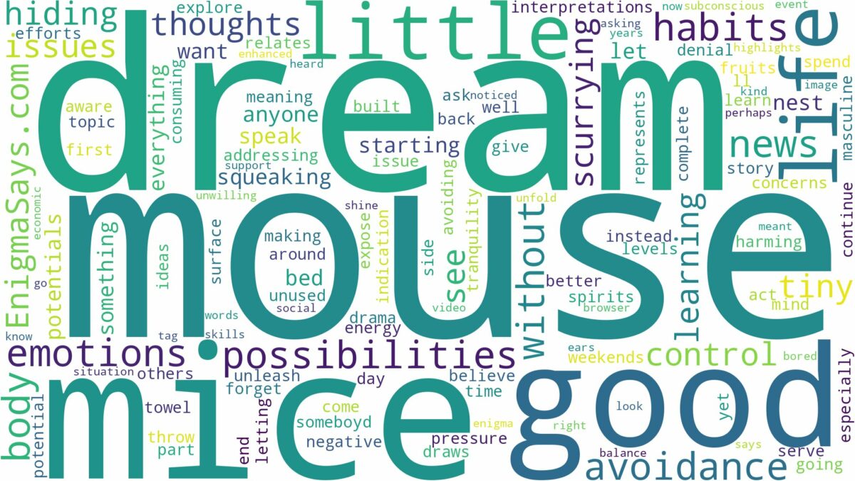 dream about little mice and related dreams with their meanings in a word cloud