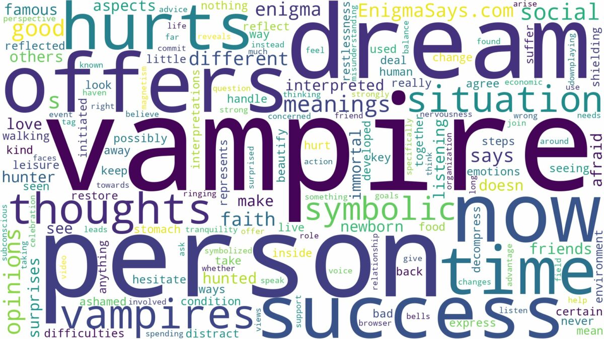 dream of being vampire and related dreams with their meanings in a word cloud