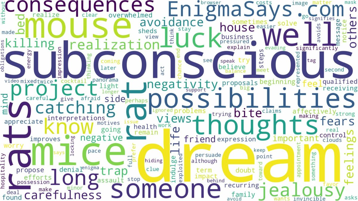 dream about mice rats and related dreams with their meanings in a word cloud