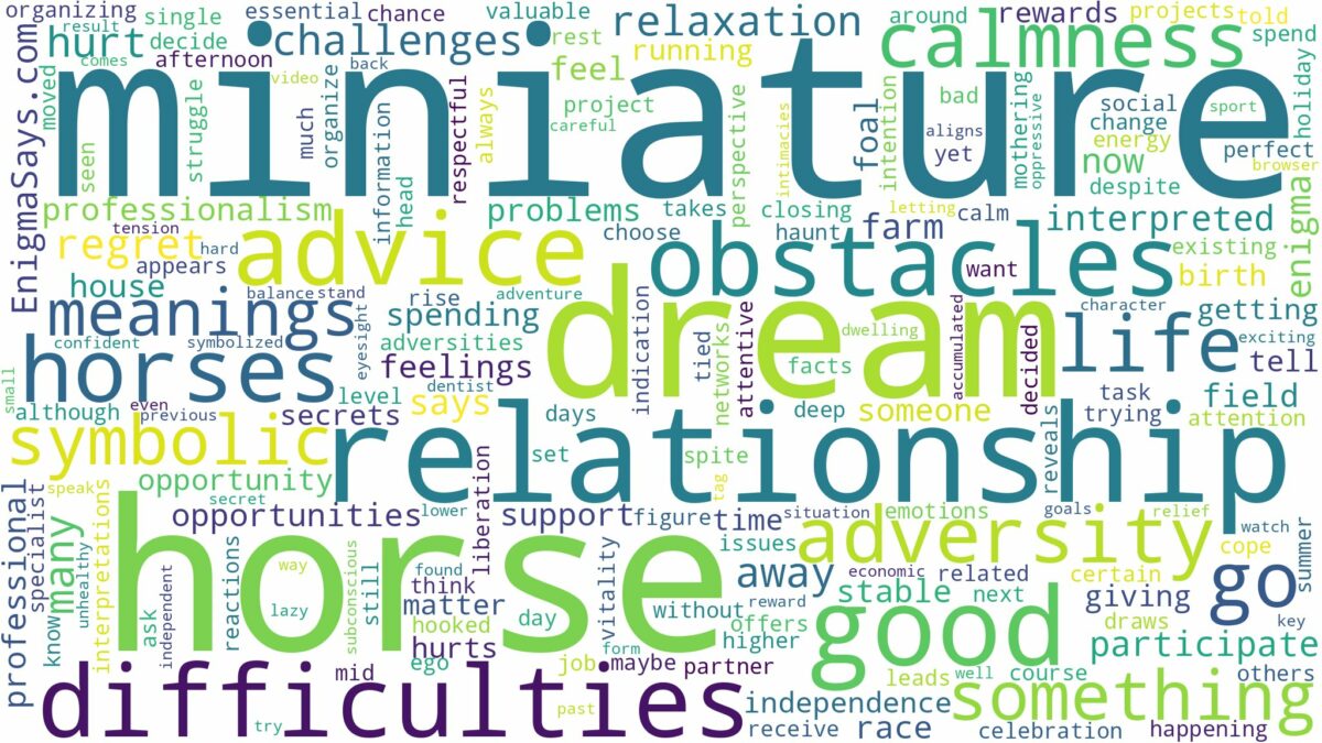 dream about miniature horses and related dreams with their meanings in a word cloud