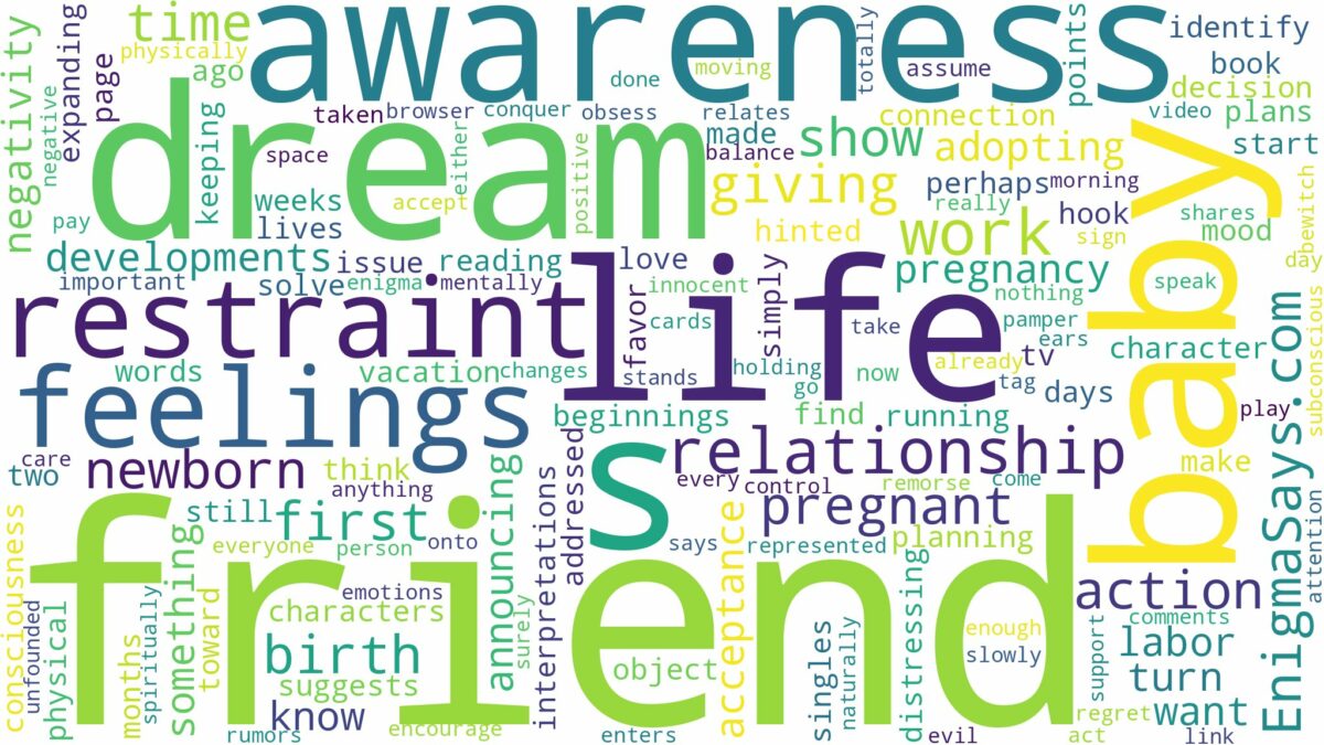 dreaming about best friend having a baby and related dreams with their meanings in a word cloud