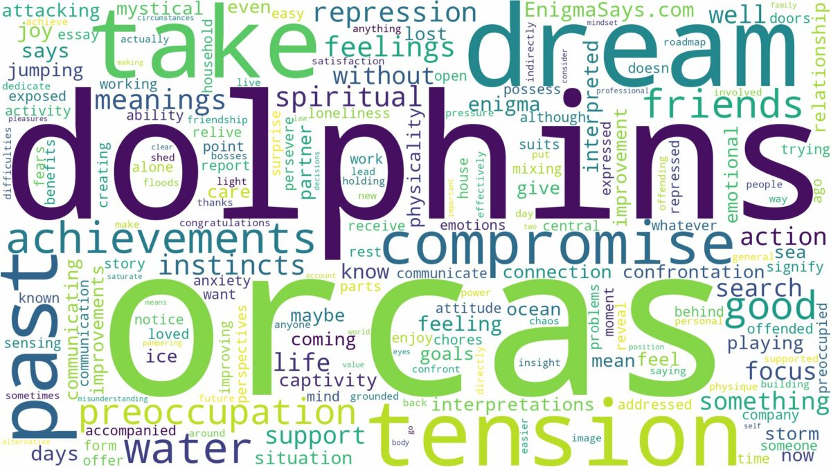 dreams about orcas and dolphins and related dreams with their meanings in a word cloud