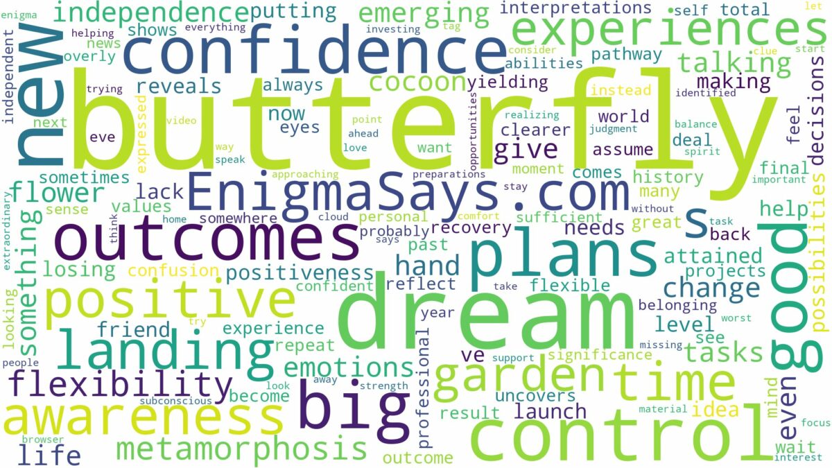 dream about big butterfly and related dreams with their meanings in a word cloud