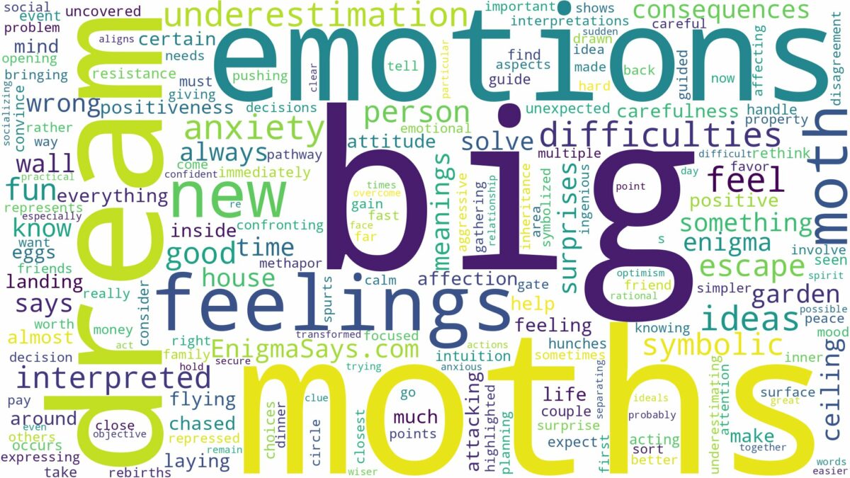 dream about big moth and related dreams with their meanings in a word cloud