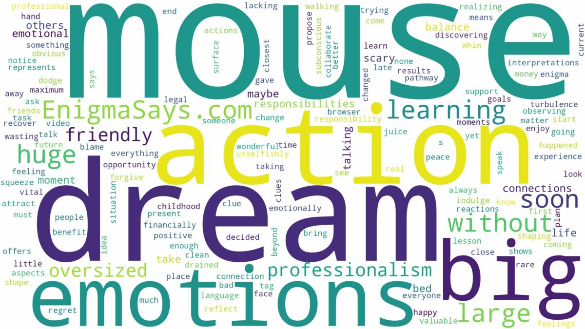 dream about big mouse and related dreams with their meanings in a word cloud