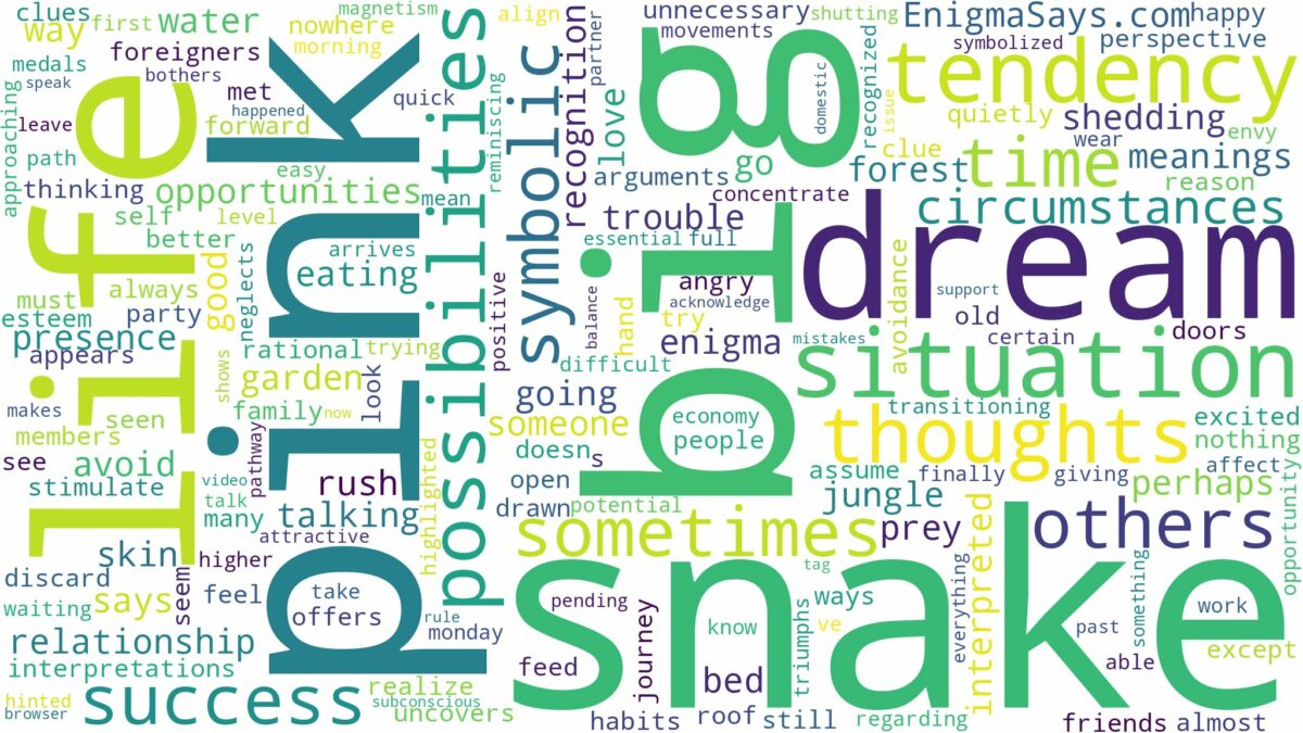 dream about big pink snake and related dreams with their meanings in a word cloud