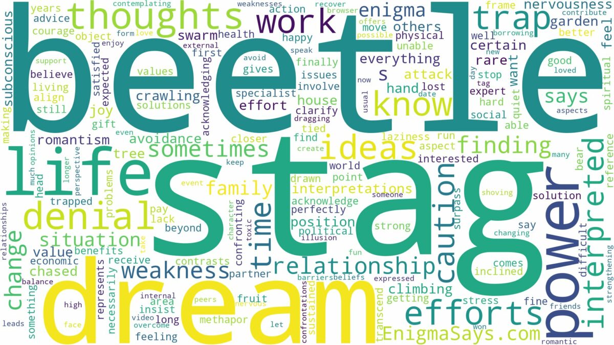 dream about stag beetle and related dreams with their meanings in a word cloud