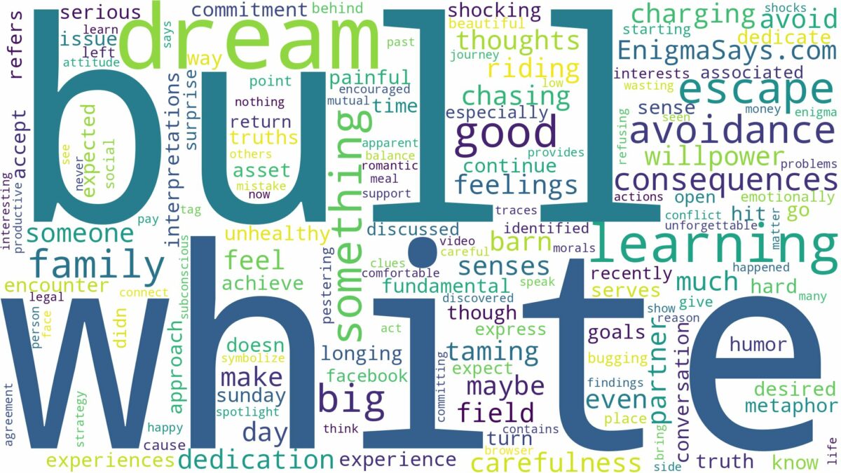 dream about big white bull and related dreams with their meanings in a word cloud