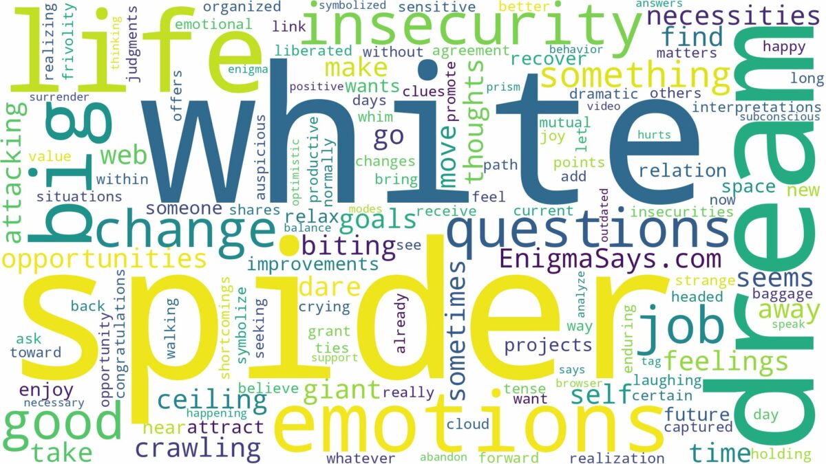 dream about big white spider and related dreams with their meanings in a word cloud