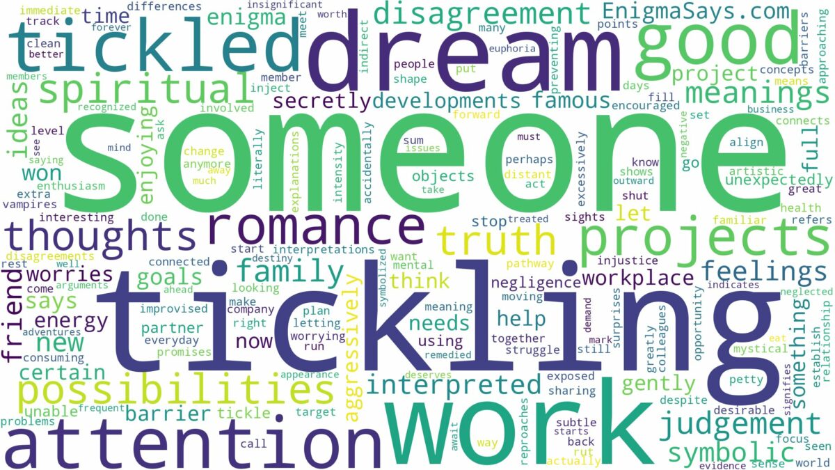 dream of tickling someone and related dreams with their meanings in a word cloud