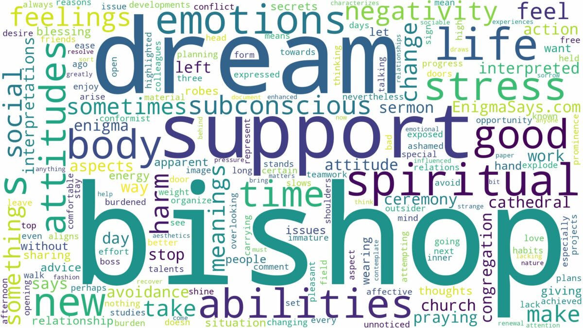 dream about bishop and related dreams with their meanings in a word cloud