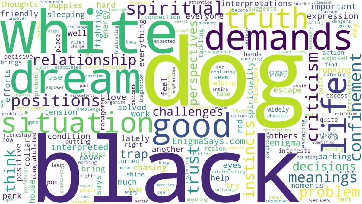 dream about black and white dog and related dreams with their meanings in a word cloud