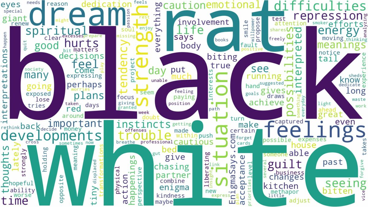 dream about black and white rat and related dreams with their meanings in a word cloud