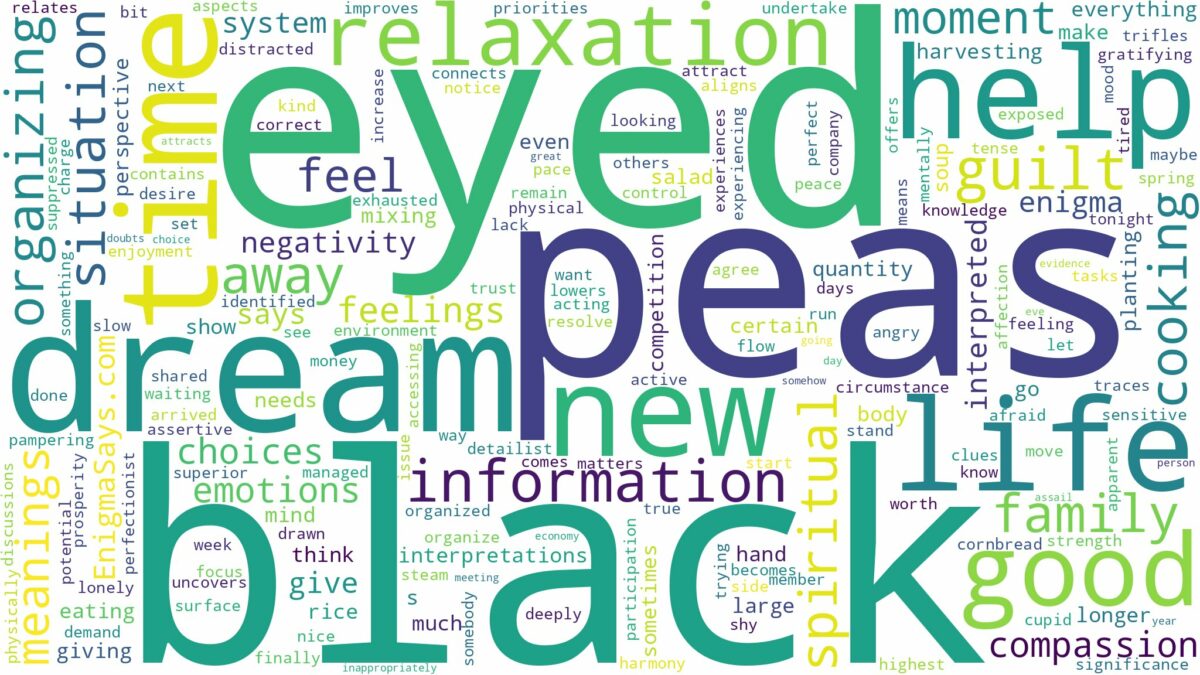 dream about black eyed peas and related dreams with their meanings in a word cloud